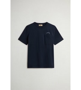 WOOLRICH T-SHIRT cotone CFWOTE2009MRUT5334/3989 MELTON BLUE