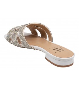 ALBANO VANITY AV7028 ciabatta strass BIANCO