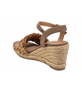 O-JOO sandalo con zeppa OL61500A GERI FLOWER NATURAL