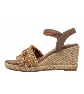 O-JOO sandalo con zeppa OL61500A GERI FLOWER NATURAL