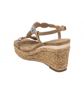 ALMA EN PENA SANDALO CON ZEPPA V265506 SUEDE SAND