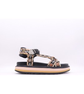 ASH UGO BIS SANDALI IN PELLE RICAMATI IN NERO