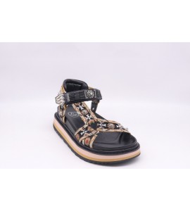 ASH UGO BIS SANDALI IN PELLE RICAMATI IN NERO