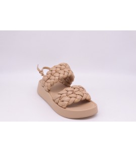 ASH VOYAGE SANDALI IN PELLE INTRECCIATA COLOR CARNE