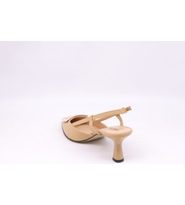 MOT CLE' SLINGBACK IN PELLE COGNAC