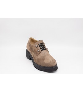 DONNA SOFT Mocassini in camoscio taupe