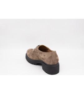 DONNA SOFT Mocassini in camoscio taupe