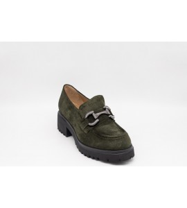 DONNA SOFT Mocassini in camoscio verde