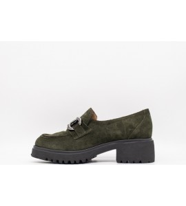 DONNA SOFT Mocassini in camoscio verde