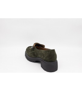DONNA SOFT Mocassini in camoscio verde