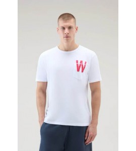 WOOLRICH T-shirt in puro cotone con taschino