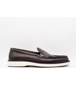 SANTONI Mocassino penny da uomo in pelle