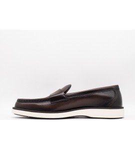 SANTONI Mocassino penny da uomo in pelle