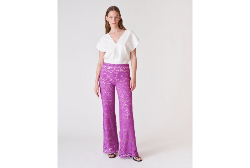 JUCCA Pantalone zampa in pizzo