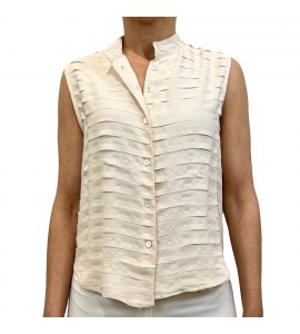 GRIFONI camicia Smanicata Balzine Ricamate
