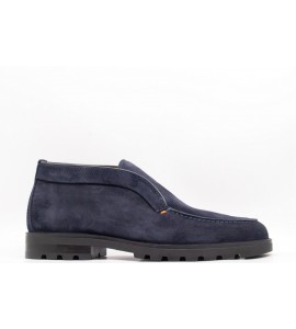 SANTONI Stivaletto desert da uomo in suede blu