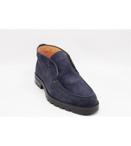 SANTONI Stivaletto desert da uomo in suede blu