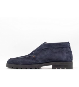 SANTONI Stivaletto desert da uomo in suede blu