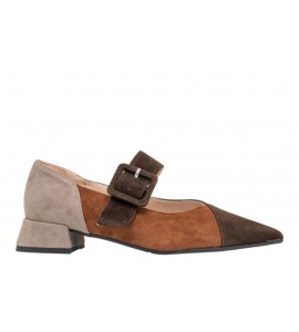 LUISANNE ballerina 2334/24 CAM. IROKO/CUOIO/MAND/MOUSE