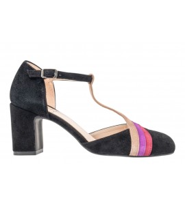 LUISANNE mary jane 3915/04 CAM. NERO/VIOLA/ROSA/RUB