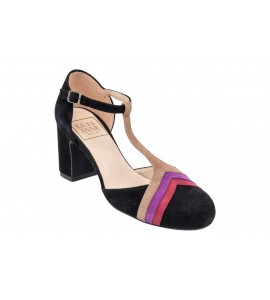 LUISANNE mary jane 3915/04 CAM. NERO/VIOLA/ROSA/RUB