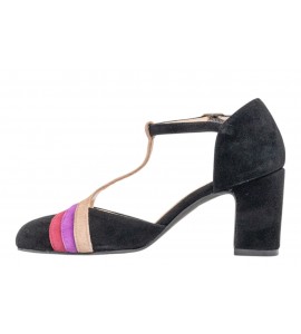 LUISANNE mary jane 3915/04 CAM. NERO/VIOLA/ROSA/RUB
