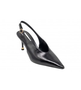 STEVE MADDEN SLINGBACK ARCHWAY BLACK LEAT