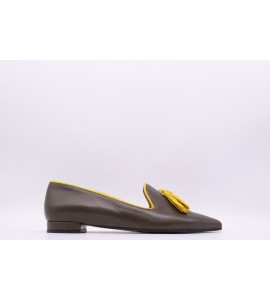 B-ROCK Ballerina in pelle con nappine