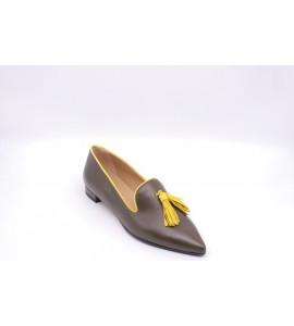 B-ROCK Ballerina in pelle con nappine