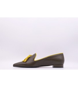 B-ROCK Ballerina in pelle con nappine