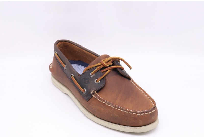 Scarpe Da Barca Uomo Sperry Authentic 2-Eye | Pelle Vera | Trazione Wave-Siping | Allacciatura 360° - Foto 5