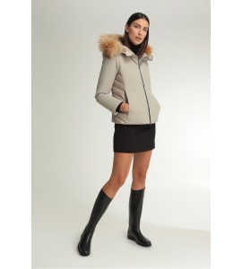 HETREGO' Lola Giacca Bimateriale Beige