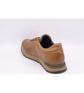 EXTON Sneakers uomo in pelle ebano