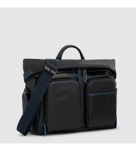 PIQUADRO Messenger roll top porta PC e iPad Blue Square