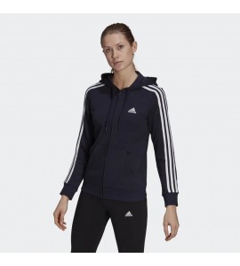 ADIDAS Felpa con cappuccio donna Essentials French Terry 3-Stripes Full-Zip