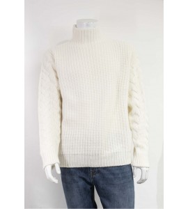 PT TORINO  Maglia collo alto costa piatta e intreccio