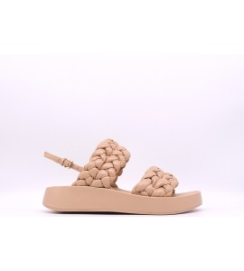 ASH VOYAGE SANDALI IN PELLE INTRECCIATA COLOR CARNE