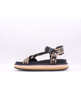 ASH UGO BIS SANDALI IN PELLE RICAMATI IN NERO