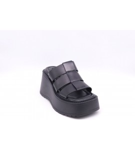 WINDSOR SMITH CAPRICORN BLK LEATHE SANDALO DONNA