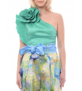HANITA Top Shantung Plissé