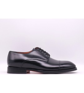 SANTONI STRINGATA OXFORD DA UOMO IN PELLE NERA