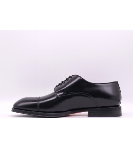 SANTONI STRINGATA OXFORD DA UOMO IN PELLE NERA