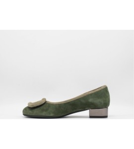 LE BABE Decollete velour green