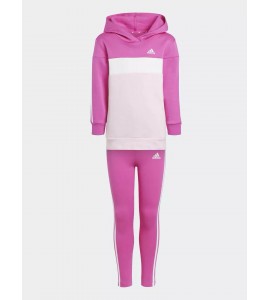 ADIDAS Tuta Tiberio 3-Stripes Colorblock Fleece fucsia da bambina