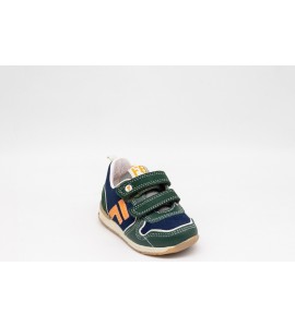 FALCOTTO Sneakers in pelle e suede - Blu-Verde