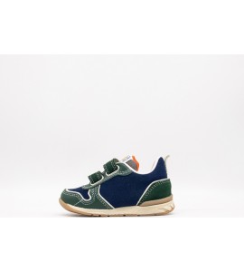 FALCOTTO Sneakers in pelle e suede - Blu-Verde