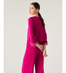 JUCCA Blusa Con Piume