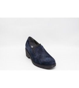 MELLUSO Mocassino donna in camoscio blu notte