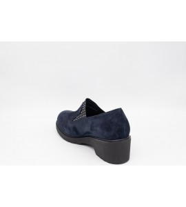 MELLUSO Mocassino donna in camoscio blu notte
