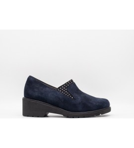 MELLUSO Mocassino donna in camoscio blu notte